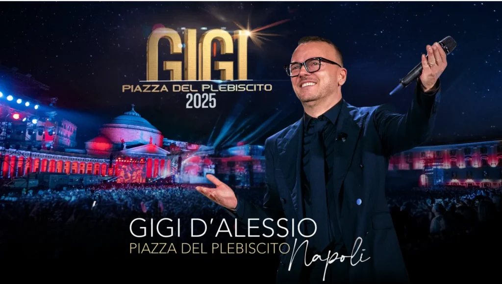 GIgi D Alessio in concerto a piazza Plebiscito Napoli 2025