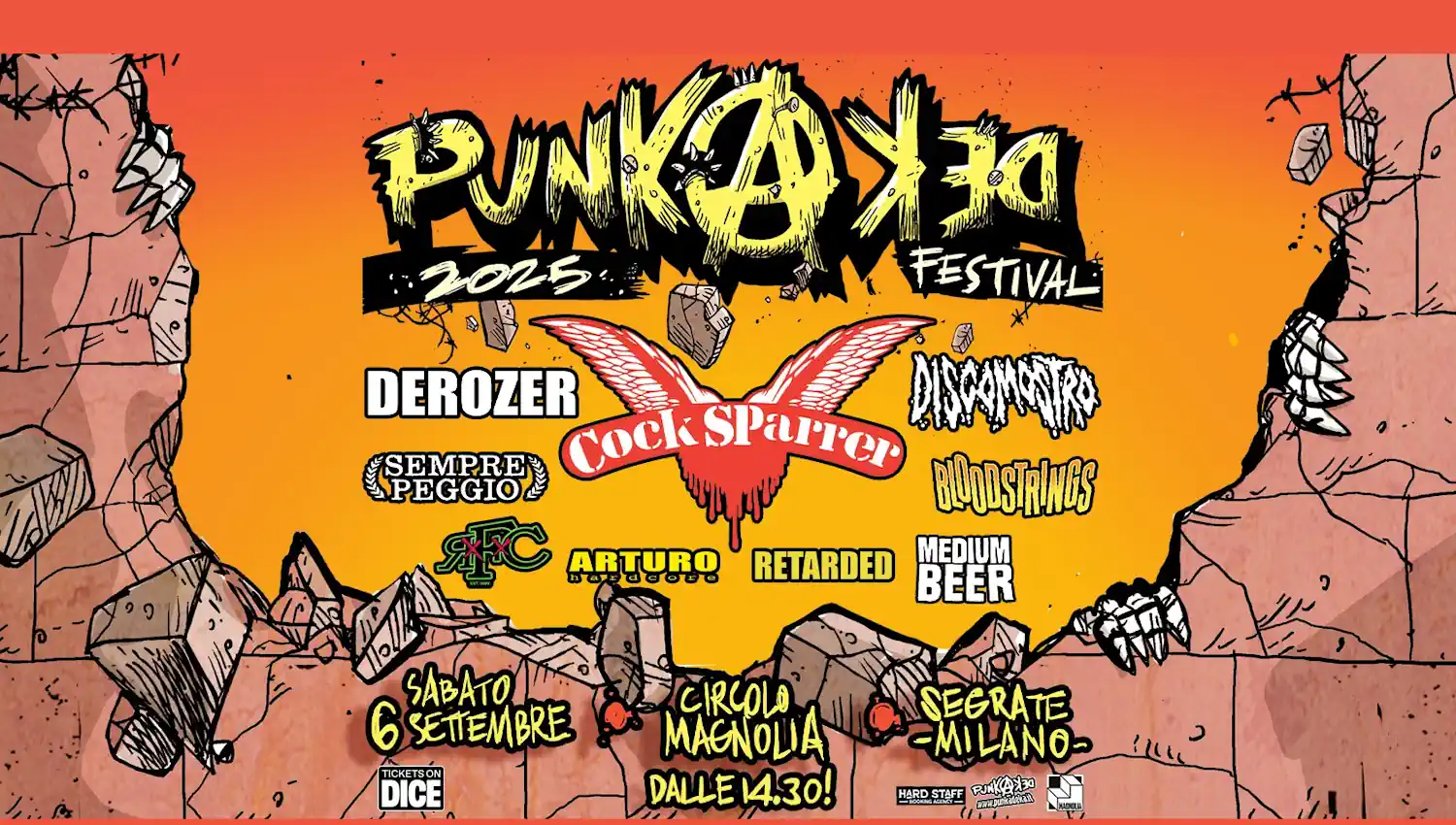 Lineup completa del Punkadeka Festival 2025: Cock Sparrer a Milano
