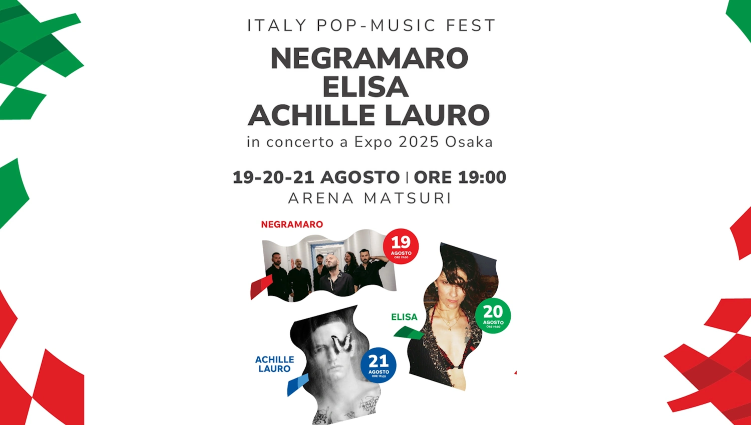 Italy Pop-Music Fest - Osaka 2025: Negramaro, Elisa e Achille Lauro conquistano l'Expo Giappone