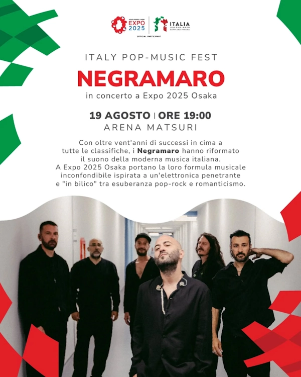 Negramaro in concerto per Italy Pop-Music Fest - Osaka 2025