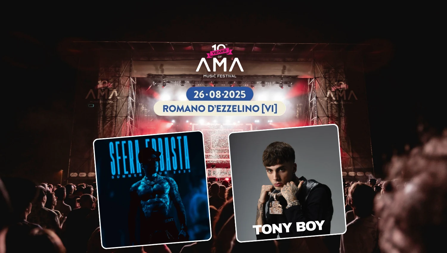 Sfera Ebbasta live a Vicenza per AMA Music Festival 2025: una tappa esplosiva