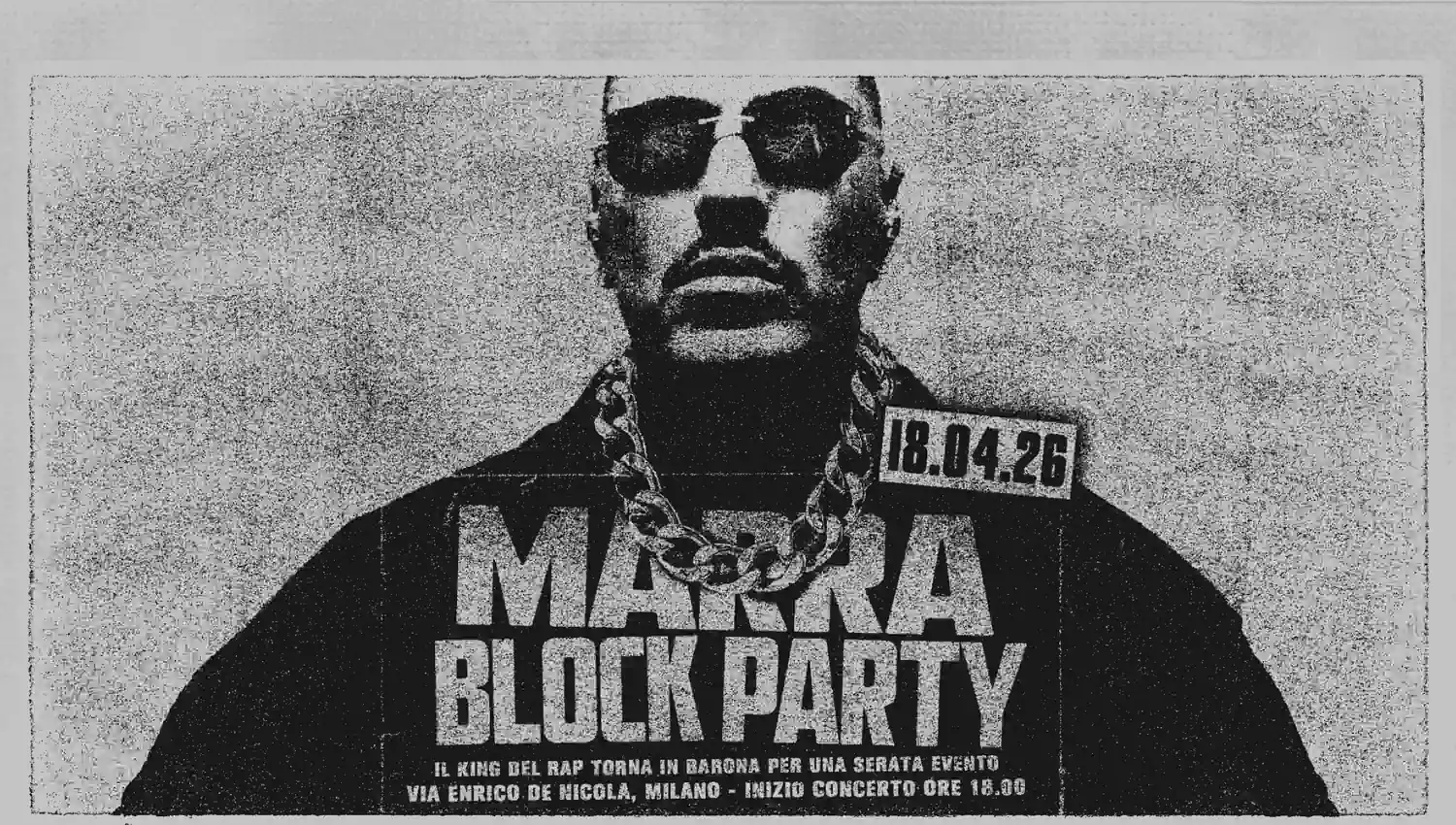 Marra Block Party Milano 18 aprile 2026 - Marracash Live 2026