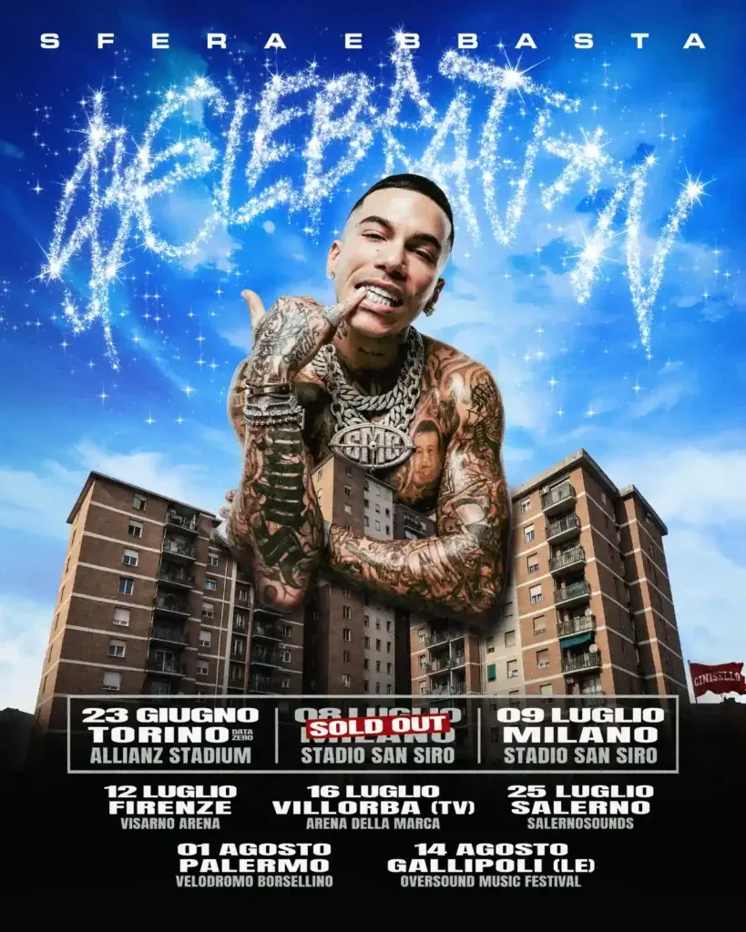 Sfera Ebbasta $€LEBRAT10N 2026 Le date