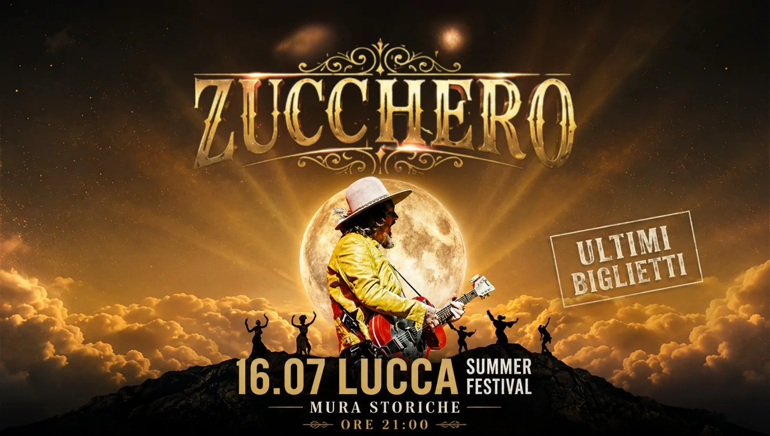 Zucchero a Lucca questa sera - ultimi biglietti per il concerto al Lucca Summer Festival 2026