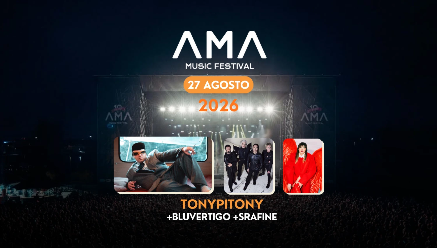 AMA Music Festival 2026, il 27 agosto con Bluvertigo , TonyPitony e Derafine